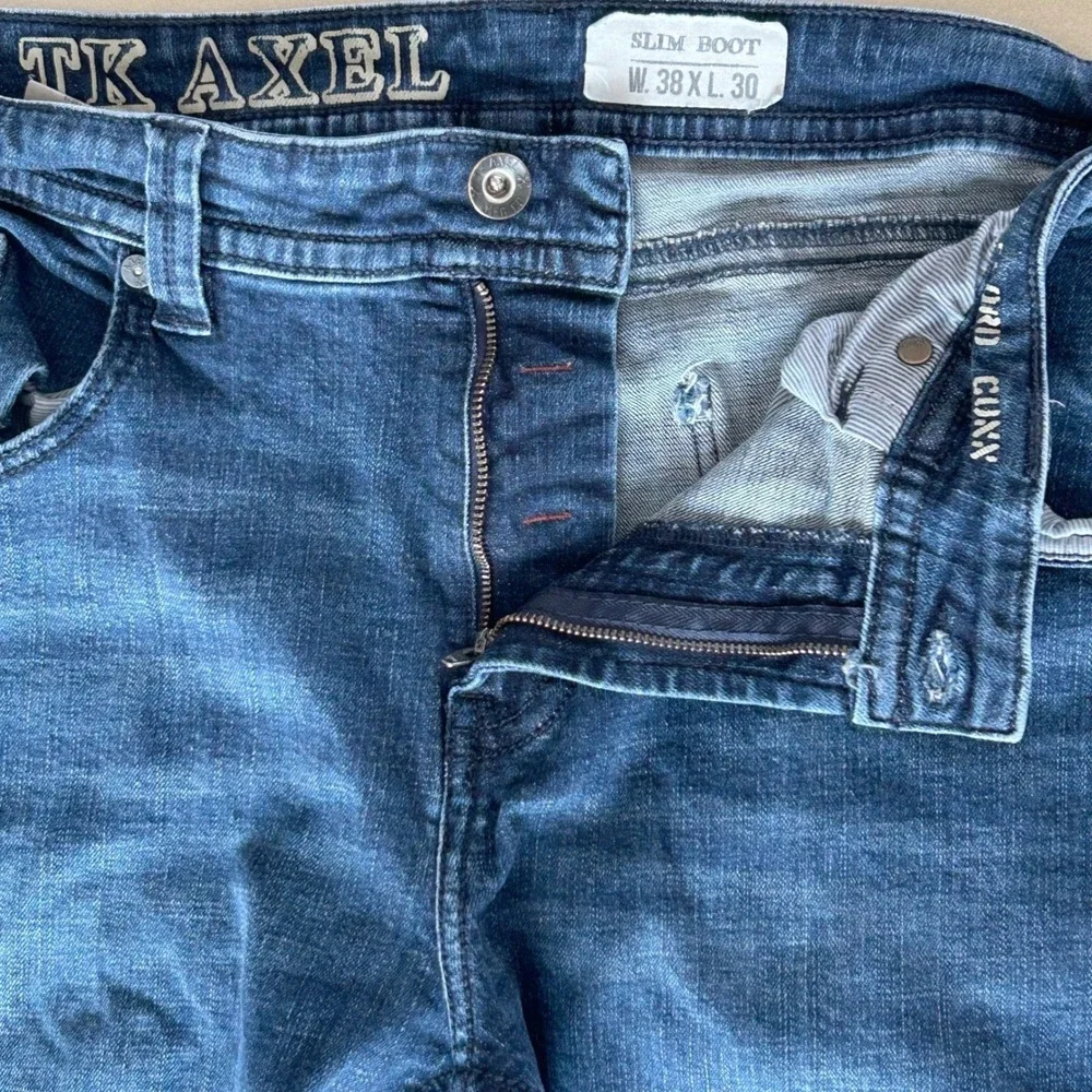 TK Axel‎ Jeans Mens 38x30 Blue Bondi Slim Bootcut Stretch Denim Casual Rugged
